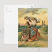 Meisje met beste paastijd briefkaart (Voorkant / Achterkant)