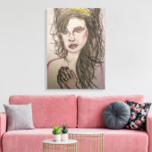 meisje met bijenkorf die bidt canvas afdruk (Insitu (Woonkamer))