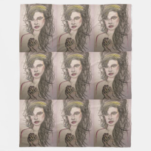 meisje met bijenkorf die bidt fleece deken