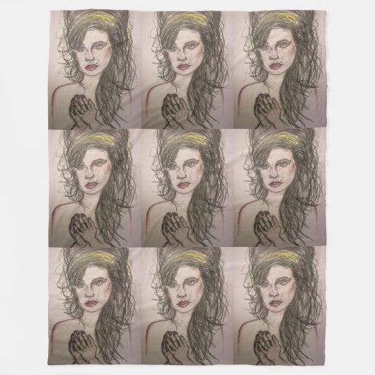 meisje met bijenkorf die bidt fleece deken (Voorkant)