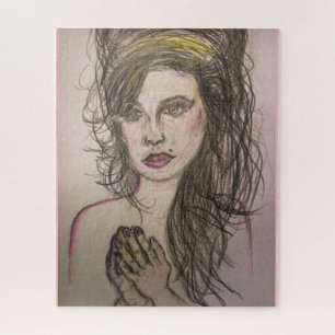 meisje met bijenkorf die bidt legpuzzel