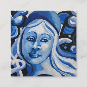Meisje met blauw pet contactkaartje