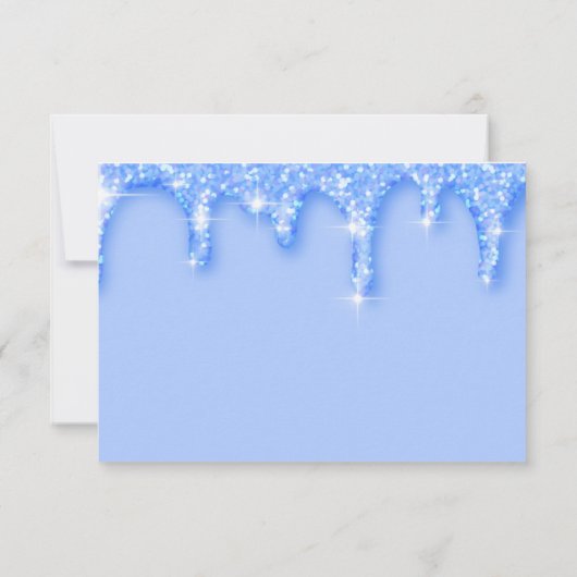 Meisje met blauwe glitter Hartelijk dank Bedankkaart (Achterkant)