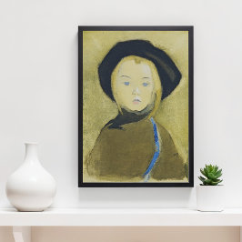 Meisje met blauwe lint, Helene Schjerfbeck Poster