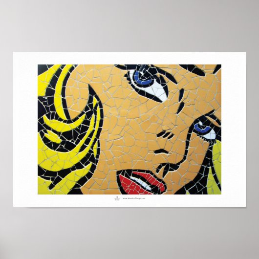 Meisje met blauwe ogen, mozaïek poster (Voorkant)