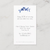  meisje met blauwe waterverf rozen-Floral Klantenkaartje (Achterkant)