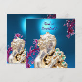 MEISJE MET BLOEMEN ,Blauwe saffier Kaart (Voorkant / Achterkant)