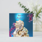 MEISJE MET BLOEMEN ,Blauwe saffier Kaart (Staand voorkant)