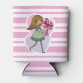 Meisje Met Bloemen Blikjeskoeler (Voorkant)