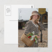 Meisje met bloemen briefkaart (Voorkant / Achterkant)