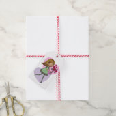 Meisje Met Bloemen Cadeaulabel (Met Touw)