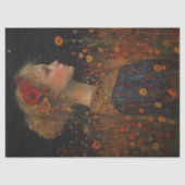 Meisje met Bloemen Decoupage Tissuepapier (Voorkant)