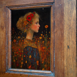 Meisje met Bloemen Decoupage Tissuepapier