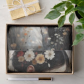 Meisje met bloemen en libel decoupage tissuepapier (Geschenk)