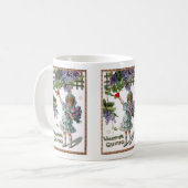 meisje met bloemen en Valentijn groet Koffiemok (Voorkant links)