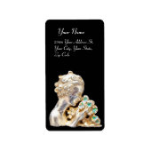 MEISJE MET BLOEMEN, goud, zwart Etiket (Voorkant)