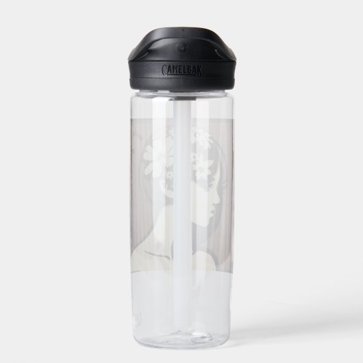  meisje met bloemen in haar haar eenvoudige kunst waterfles (Achterkant)