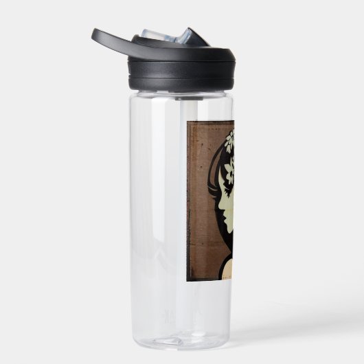  meisje met bloemen in haar haar eenvoudige kunst waterfles (Rechts)