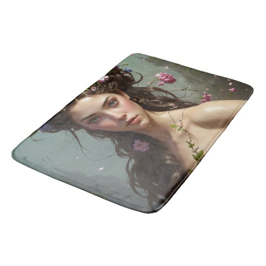 Meisje met bloemen in haar haar haar badmat (Gekanteld)
