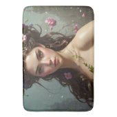 Meisje met bloemen in haar haar haar badmat (Voorkant Verticaal)