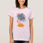 Meisje met bloemen in haar haar t-shirt (Voorkant)