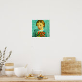 meisje met bloemen in van gogh poster & prints (Keuken)