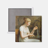 Meisje met bloemen magneet (Voorkant / Achterkant)