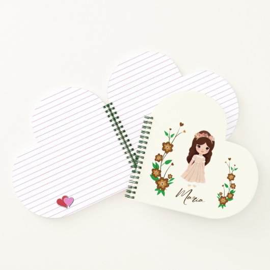 Meisje met bloemen notitieboek (Binnen)