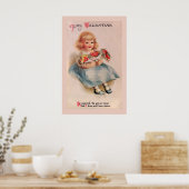 Meisje met bloemen poster (Keuken)