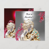 MEISJE MET BLOEMEN ,Rood Bourgondië Robijn,Wit Kaart (Voorkant / Achterkant)