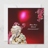 MEISJE MET BLOEMEN ,Rood Bourgondië Robijn,Wit Kaart (Achterkant)