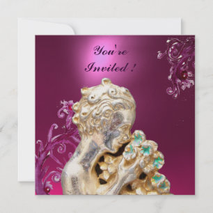 MEISJE MET BLOEMEN ,Roze Paarse Amethist Kaart