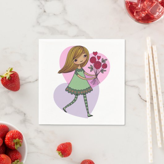Meisje Met Bloemen Servet (Insitu)