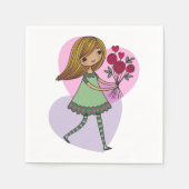 Meisje Met Bloemen Servet (Voorkant)