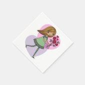 Meisje Met Bloemen Servet (Hoek)