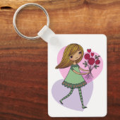 Meisje Met Bloemen Sleutelhanger (Voorkant)