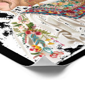 Meisje met bloemen Sticker 1 Poster (Hoek)