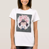meisje met bloemen t-shirt (Voorkant)