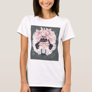meisje met bloemen t-shirt