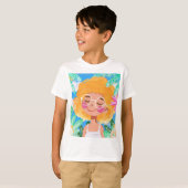 Meisje met bloemen t-shirt (Voorkant volledig)