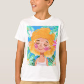 Meisje met bloemen t-shirt (Voorkant)
