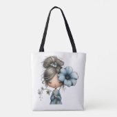Meisje Met Bloemen Tote Bag (Achterkant)