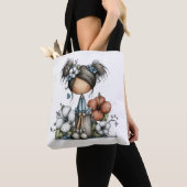 Meisje Met Bloemen Tote Bag (Dichtbij)
