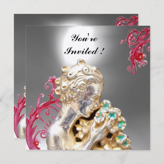 MEISJE MET BLOEMEN , Witte Maansteen Kaart (Voorkant / Achterkant)