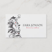 Meisje met bloemenjurk visitekaartje (Voorkant)