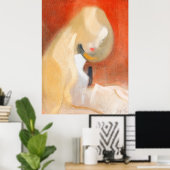 Meisje met blond haar van Helene Scherfbeck Poster (Thuiskantoor)