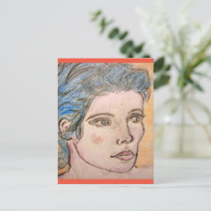 Meisje met Blue Hair Briefkaart