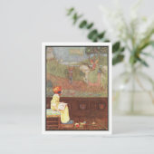  meisje met boek van Millicent Sowerby Briefkaart (Staand voorkant)