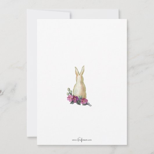  meisje met Bonnet en PaasBunny Feestdagenkaart (Achterkant)