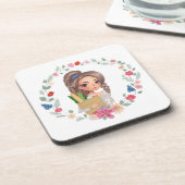 Meisje met boodschappen bier onderzetter (Linkerzijde)